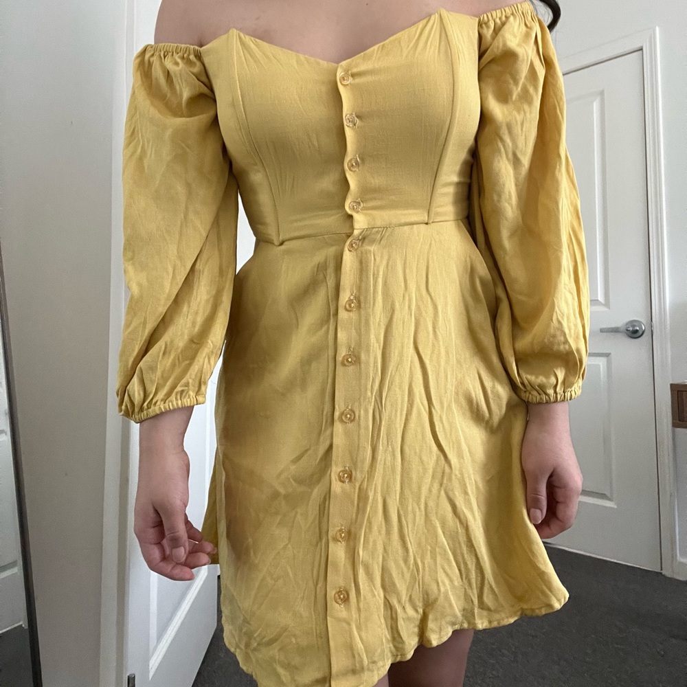 Lumiere Yellow Botton Dress
